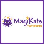 The purple and orange logo for education franchise MagiKats Tutoring featuring a purple cartoon cat and bright orange stars